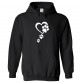 Dog Paw Print with Heart Classic Unisex Kids and Adults Pullover Hoodie for Dog Lovers									 									 									